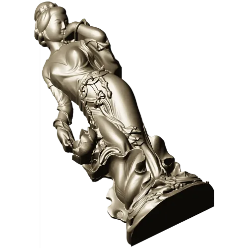 Нимфа в цветах - 3D модель STL для ЧПУ