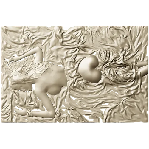 Нимфа в шелках - рельефная 3D модель STL для ЧПУ