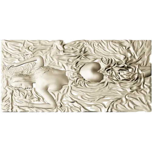 Нимфа в шелках - рельефная 3D модель STL для ЧПУ