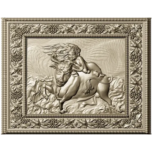 Maiden and the Bull - bas-relief STL for CNC