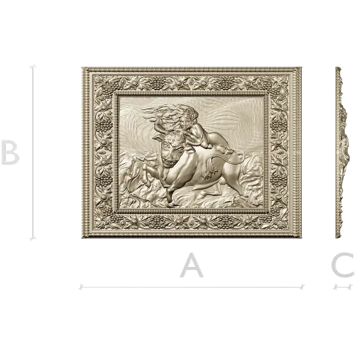 Maiden and the Bull - bas-relief STL for CNC
