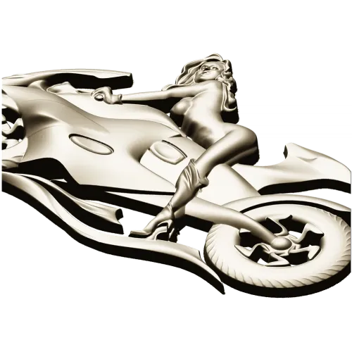 Motorcycle Muse - high-relief woman on sportbike STL