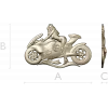 Motorcycle Muse - high-relief woman on sportbike STL