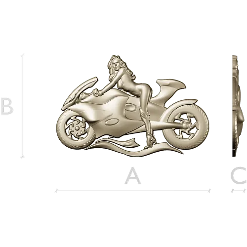 Motorcycle Muse - high-relief woman on sportbike STL