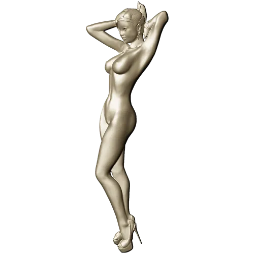 Stiletto Muse - bas-relief female figure STL for CNC milling