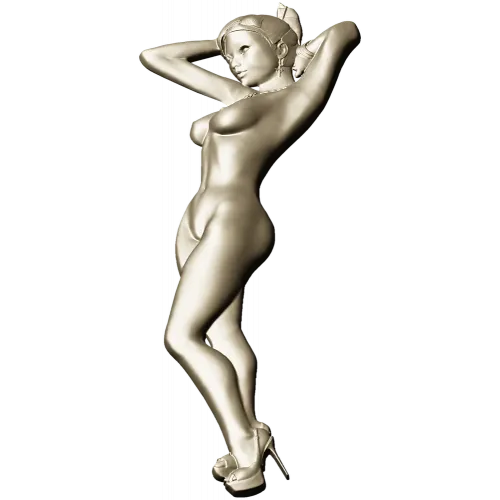 Stiletto Muse - bas-relief female figure STL for CNC milling
