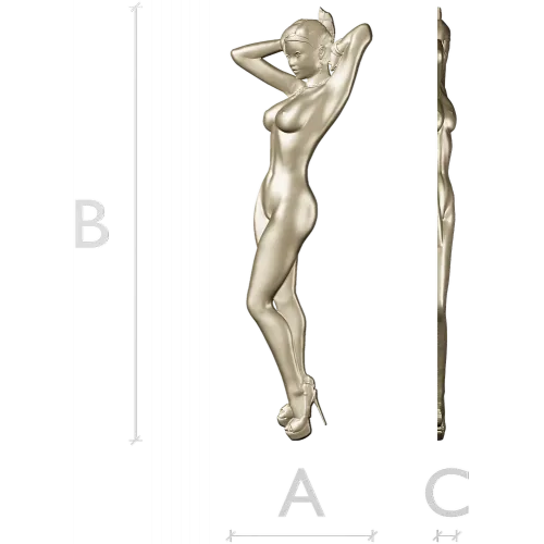 Stiletto Muse - bas-relief female figure STL for CNC milling