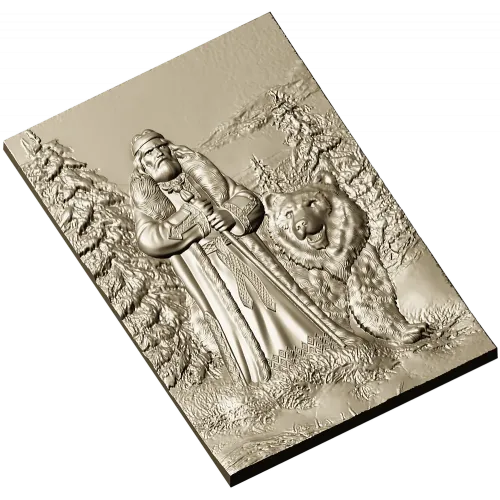 Дед Мороз с медведем - 3D модель STL для ЧПУ