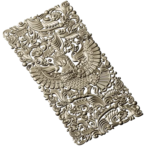 Ornate Winged Panel - STL 3D Model for CNC Carving