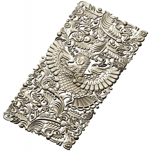 Ornate Winged Panel - STL 3D Model for CNC Carving