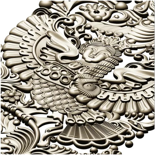 Ornate Winged Panel - STL 3D Model for CNC Carving