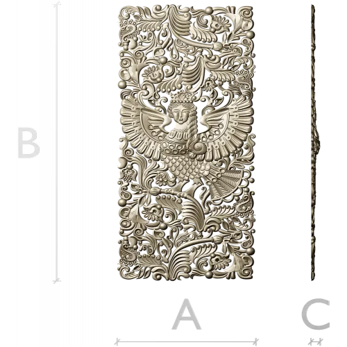 Ornate Winged Panel - STL 3D Model for CNC Carving