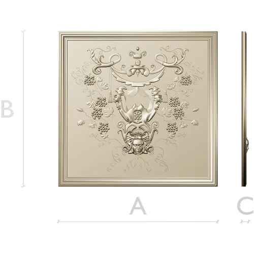 Vintner's Cartouche - decorative CNC panel STL