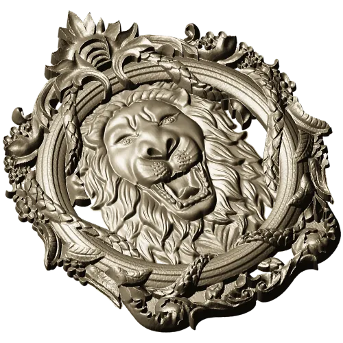 Regal Roar Cartouche - STL 3D model for CNC carving