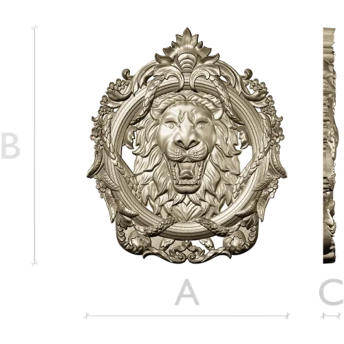 Regal Roar Cartouche - STL 3D model for CNC carving