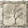 Tree relief panel STL for CNC milling - ornate framed tree
