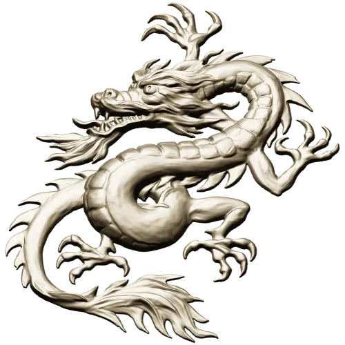 Oriental Dragon Relief STL for CNC Milling