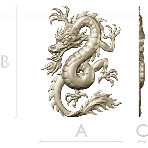 Oriental Dragon Relief STL for CNC Milling