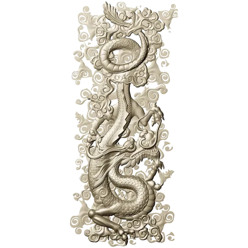 Dragon Cloud Relief STL for CNC Carving - High Relief Panel