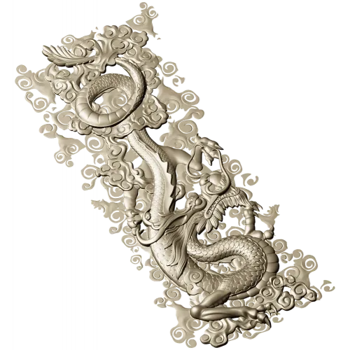 Dragon Cloud Relief STL for CNC Carving - High Relief Panel