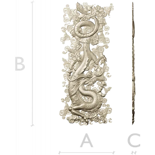 Dragon Cloud Relief STL for CNC Carving - High Relief Panel