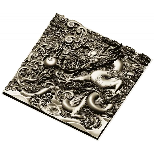 Дракон в облаках - рельефная 3D модель STL для ЧПУ