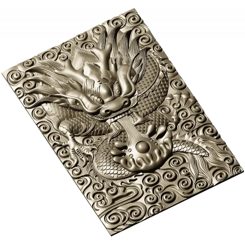High-Relief Dragon Head STL for CNC