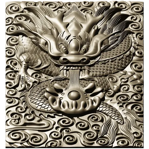 High-Relief Dragon Head STL for CNC