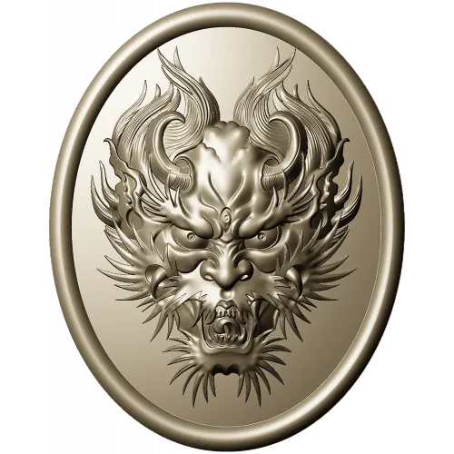 Dragon head medallion 3D STL for CNC
