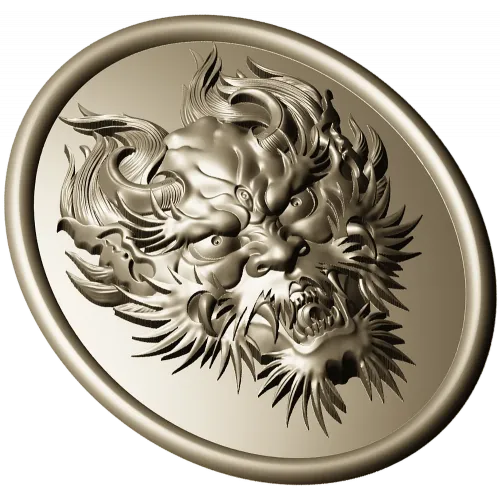 Dragon head medallion 3D STL for CNC
