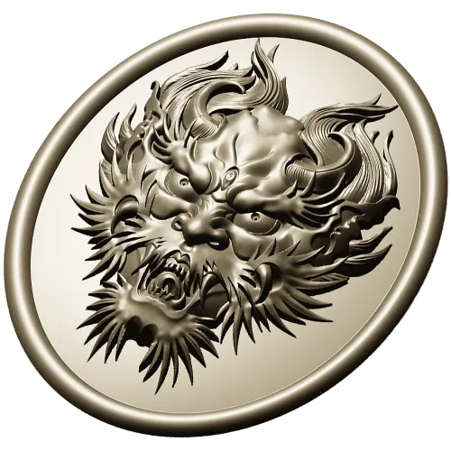 Dragon head medallion 3D STL for CNC