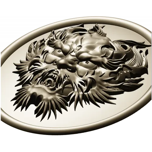 Dragon head medallion 3D STL for CNC