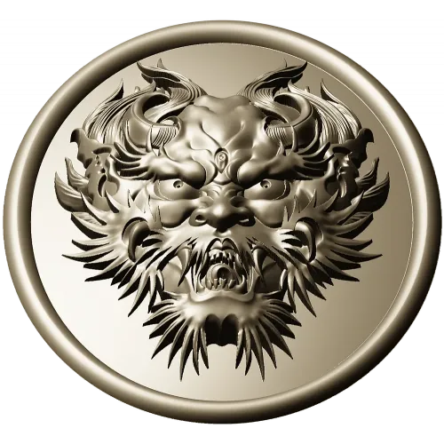 Dragon head medallion 3D STL for CNC