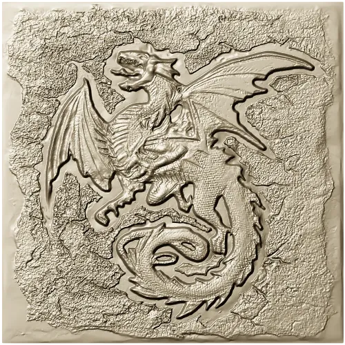High-Relief Dragon Panel STL for CNC Milling