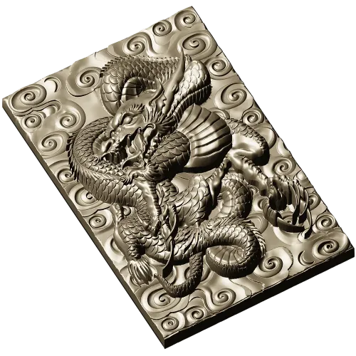 Рельефное панно "Дракон Вихрь" - 3D модель STL для ЧПУ