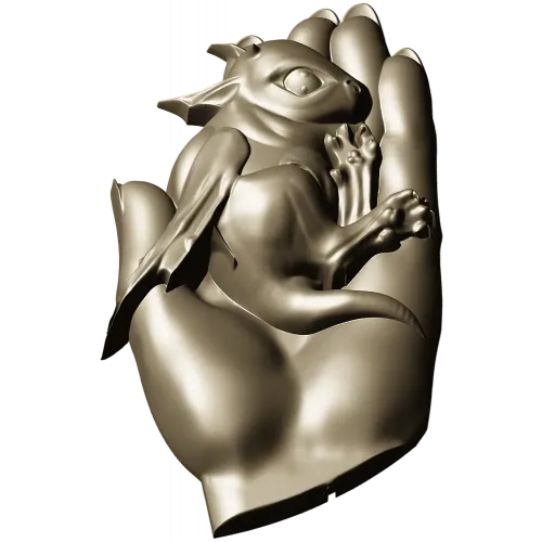 Дракоша в ладони - 3D модель STL для ЧПУ