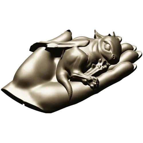 Дракоша в ладони - 3D модель STL для ЧПУ