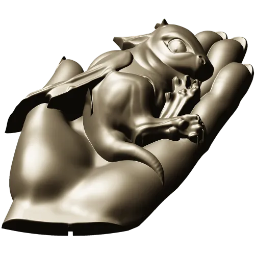 Дракоша в ладони - 3D модель STL для ЧПУ