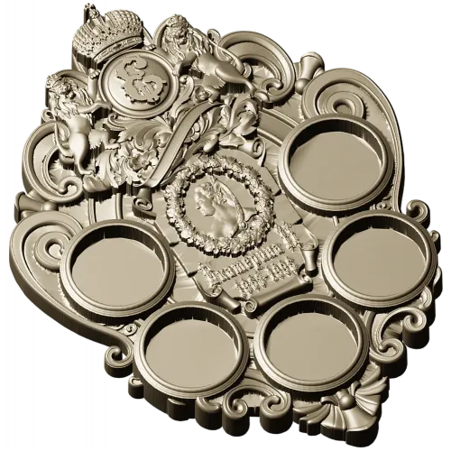 Imperial coin plaque 3D STL for CNC