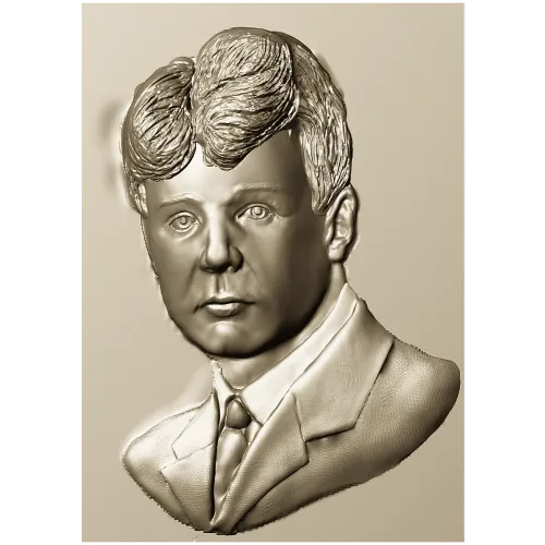 High-Relief Male Portrait 3D STL for CNC Milling