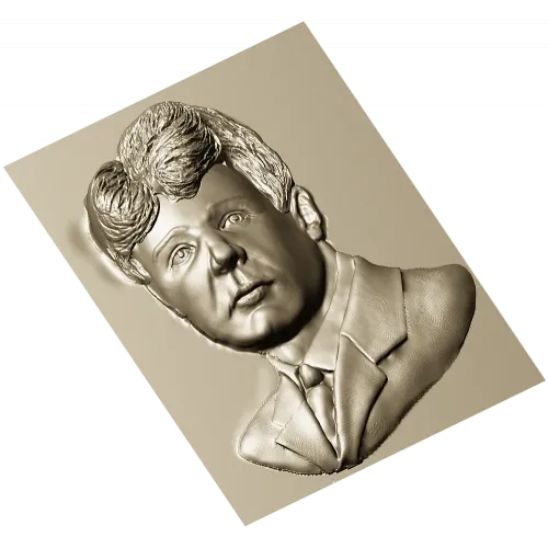 High-Relief Male Portrait 3D STL for CNC Milling