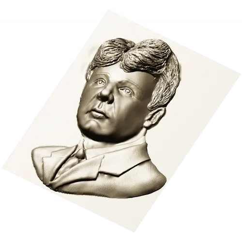 High-Relief Male Portrait 3D STL for CNC Milling