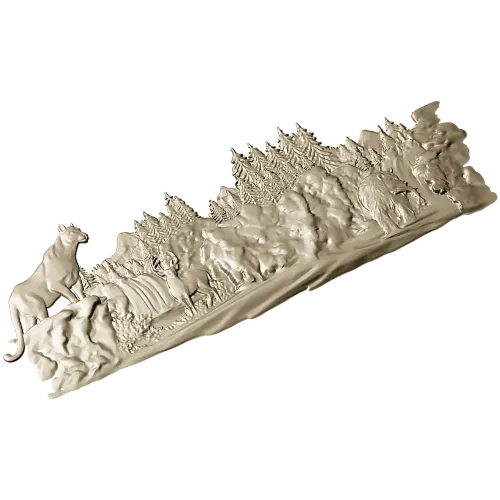 Лесная симфония - 3D модель STL панно для ЧПУ