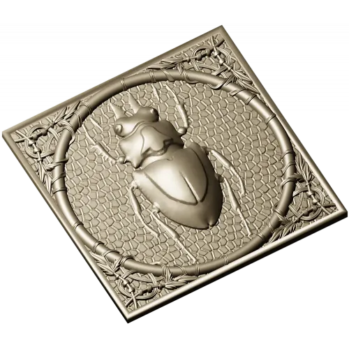 Scarab Relief Panel STL for CNC Milling