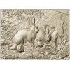 Rabbit Family Bas-Relief STL 3D Model for CNC
