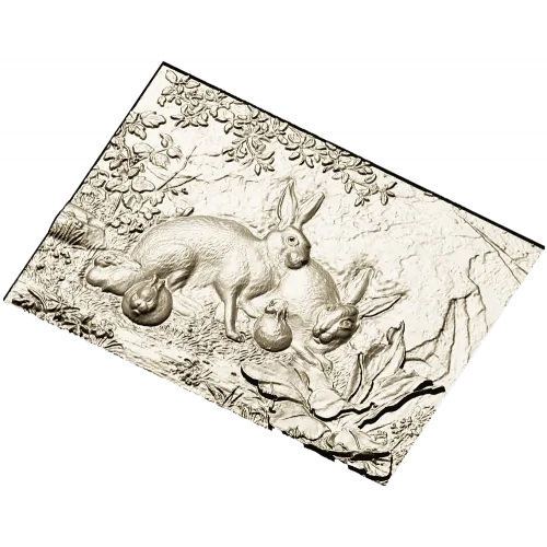 Rabbit Family Bas-Relief STL 3D Model for CNC