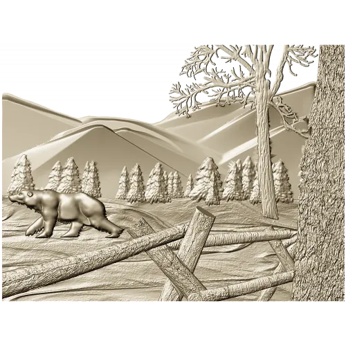Winter Ridge Relief - detailed STL 3D model for CNC carving