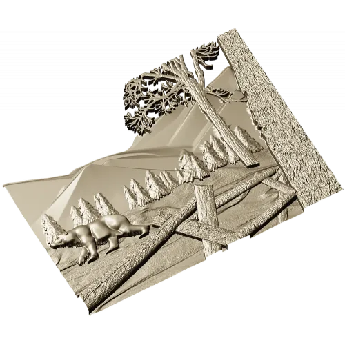 Winter Ridge Relief - detailed STL 3D model for CNC carving