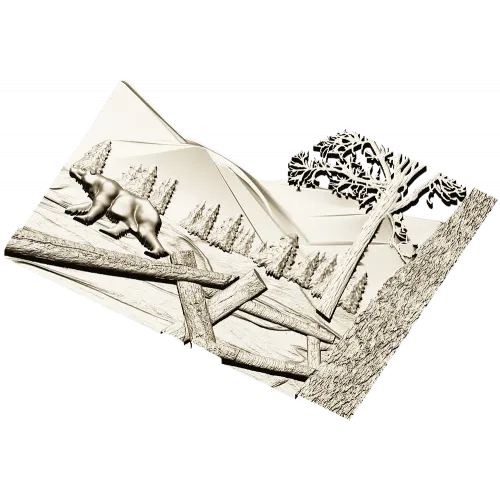 Winter Ridge Relief - detailed STL 3D model for CNC carving