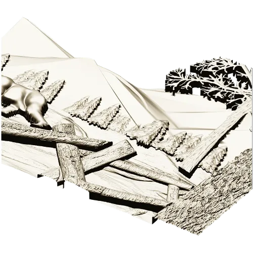 Winter Ridge Relief - detailed STL 3D model for CNC carving